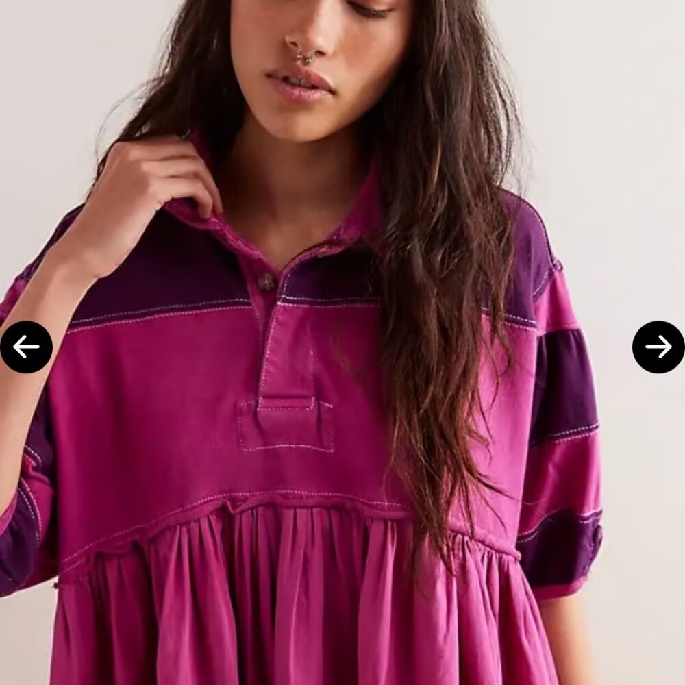 new FREE PEOPLE remi rugby mini dress xs s - Picture 3 of 3